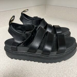 Dr. Martens Blaire Brando Leather Strap Sandal Shoes Womens Size 9/41 Black